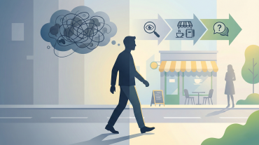 Metafora: chaos w głowie kontra prosty system zagadania do dziewczyny.