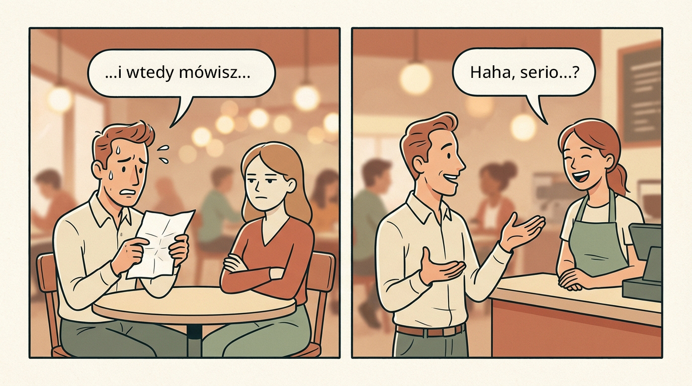 Mężczyzna przed ścianą z cegiełek-mitów o podrywaniu — przez szczelinę wpada światło nadziei